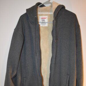 Laoluntu Men's Gray Lined Zip‎ Up Sweatshirt Size XL - Extremely Warm